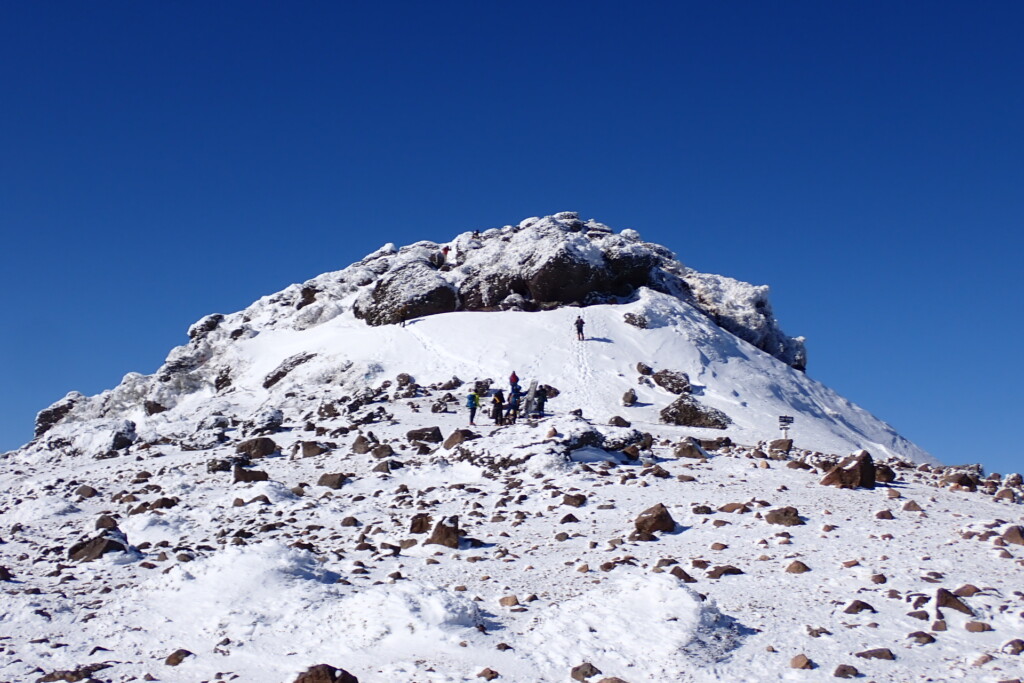 厳冬期の安達太山頂山頂